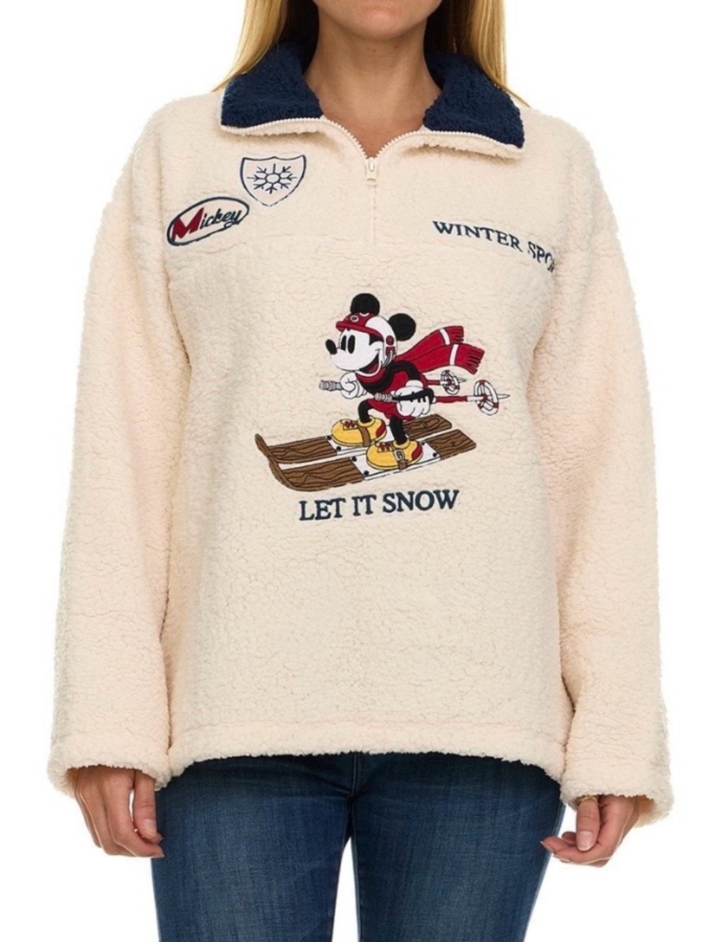 Disney Winter Sherpa Pullover with Mickey Mouse Design Size S - NWT